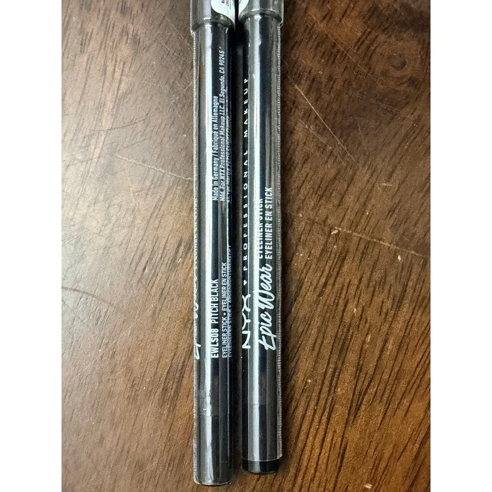 NYX Epic Wear Liner Stick Pitch Black EWLS08 Waterproof Eyeliner‎ Set of 2 New